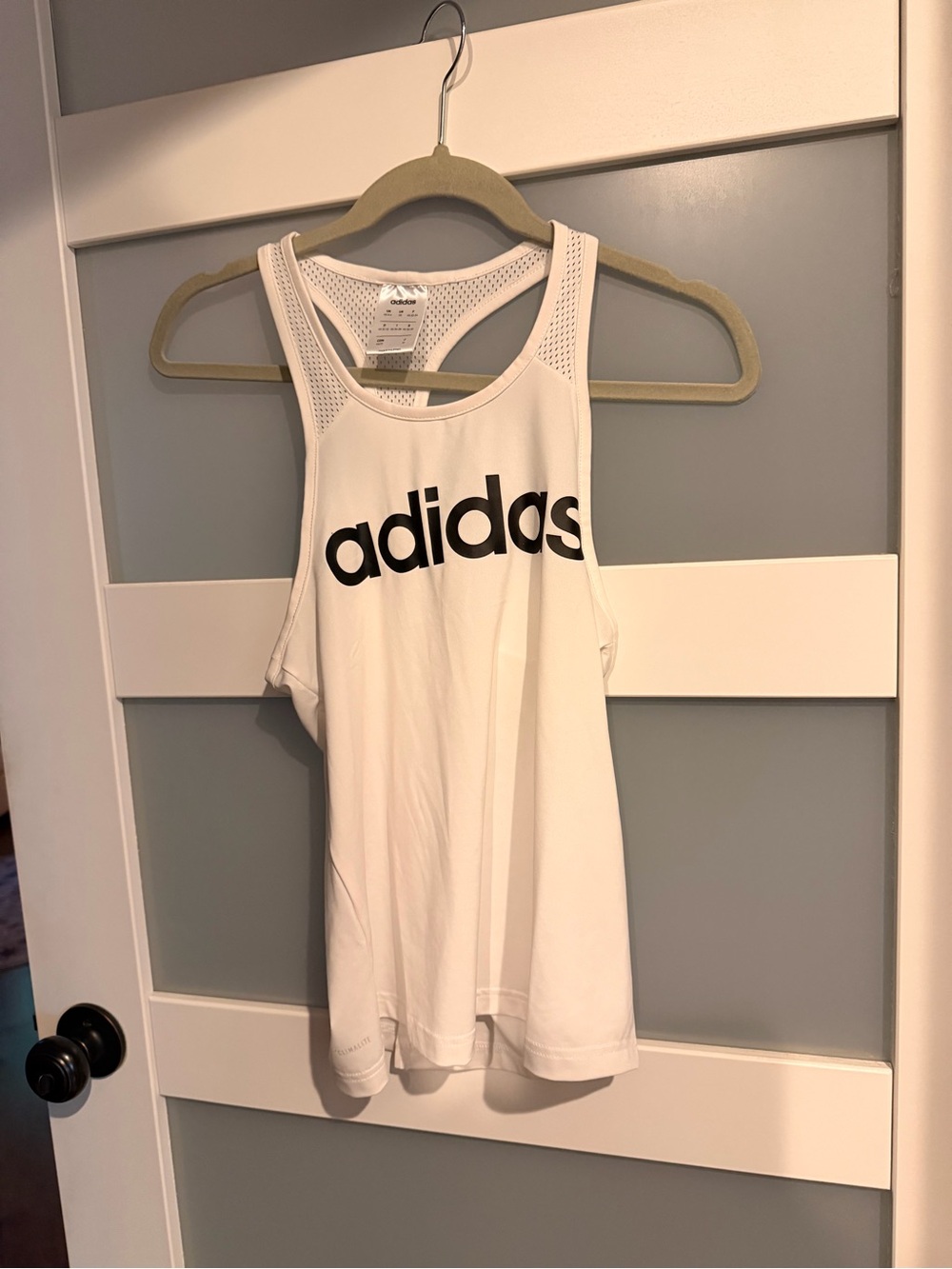 adidas White Mesh Racerback Tank - Picture 3 of 6